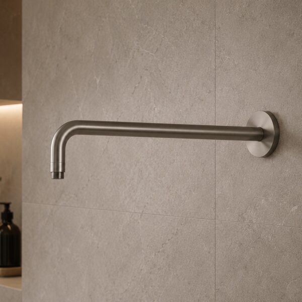Wall-Mounted Shower Arm in Gunmetal 316L Stainless Steel for Durability and Elegance