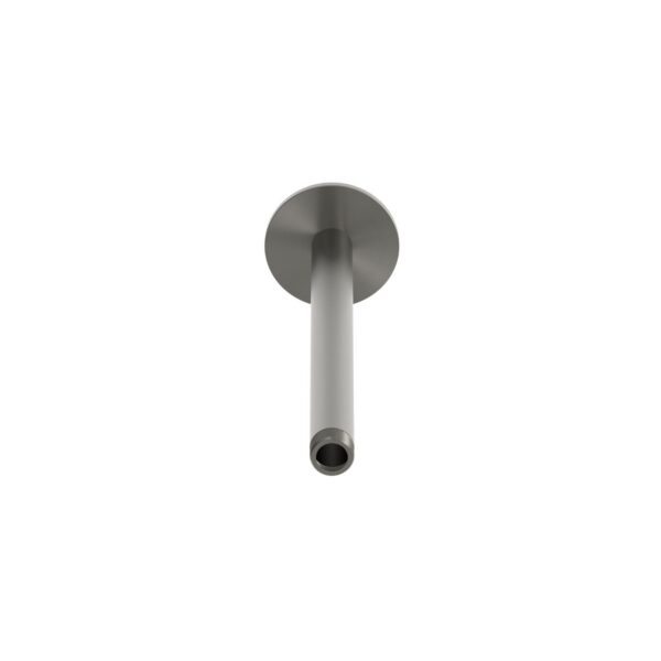 Long ceiling-mounted shower arm with rifle barrel finish