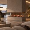 Black 3-Sided 145 cm Electric Holographic Fireplace