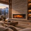 170 cm Black Metal Panoramic Holographic Electric Fireplace No Heat