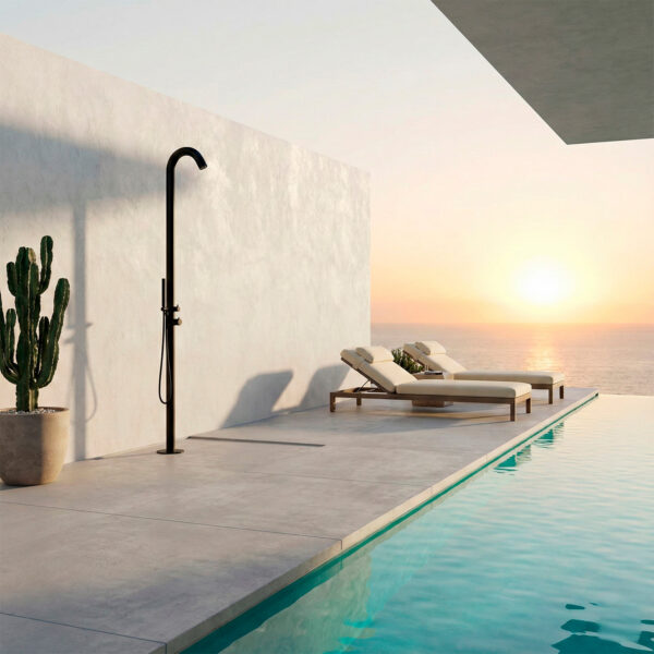 Outdoor Satin Black 316L Stainless Steel Shower