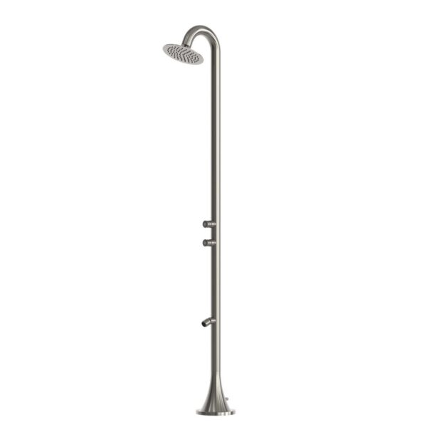 Gun Metal Stainless Steel Double-Jet Timed Shower for Gardens and Pools with Corrosion-Resistant Nautical Steel - Luna by [Brand Name]