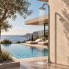 Gun Metal Stainless Steel Double-Jet Timed Shower for Gardens and Pools with Corrosion-Resistant Nautical Steel - Luna by [Brand Name]