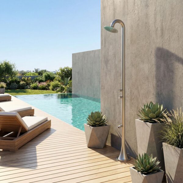 Satin-Finish 316L Stainless Steel Double-Tap Timed Shower for Exteriors