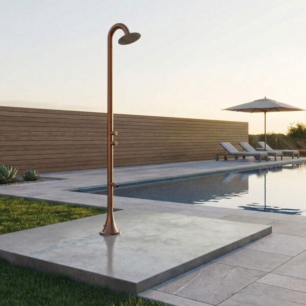Rose Gold 316L Stainless Steel Outdoor Garden and Pool Shower with Timed Cold Water Jet