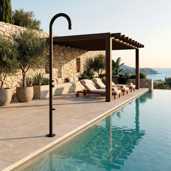 Black 316L Stainless Steel Nautical Shower with Adjustable Head