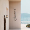 Wall-Mounted Matte Black 316L Marine Grade Stainless Steel Thermostatic Shower with 25 cm Steel Head and Handheld Mixer by SINED