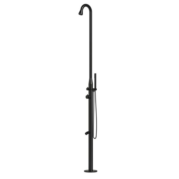 Marine. Matte Black Shower With Hot and Cold Water.