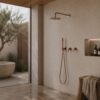 KIT DOCCIA PARETE ACQUA FREDDA 30 ORO ROSA Ambientata 100x100