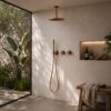 KIT DOCCIA SOFFITTO ACQUA FREDDA CORTO 25 ORO ROSA Ambientata 100x100