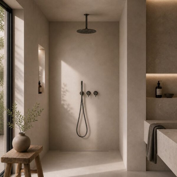 25cm Ceiling Shower Kit Gunmetal 316L Stainless Steel Cold Water