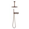 KIT DOCCIA SOFFITTO LUNGO 25 ORO ROSA 100x100