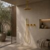 KIT DOCCIA SOFFITTO LUNGO 30 ORO Ambientata 100x100