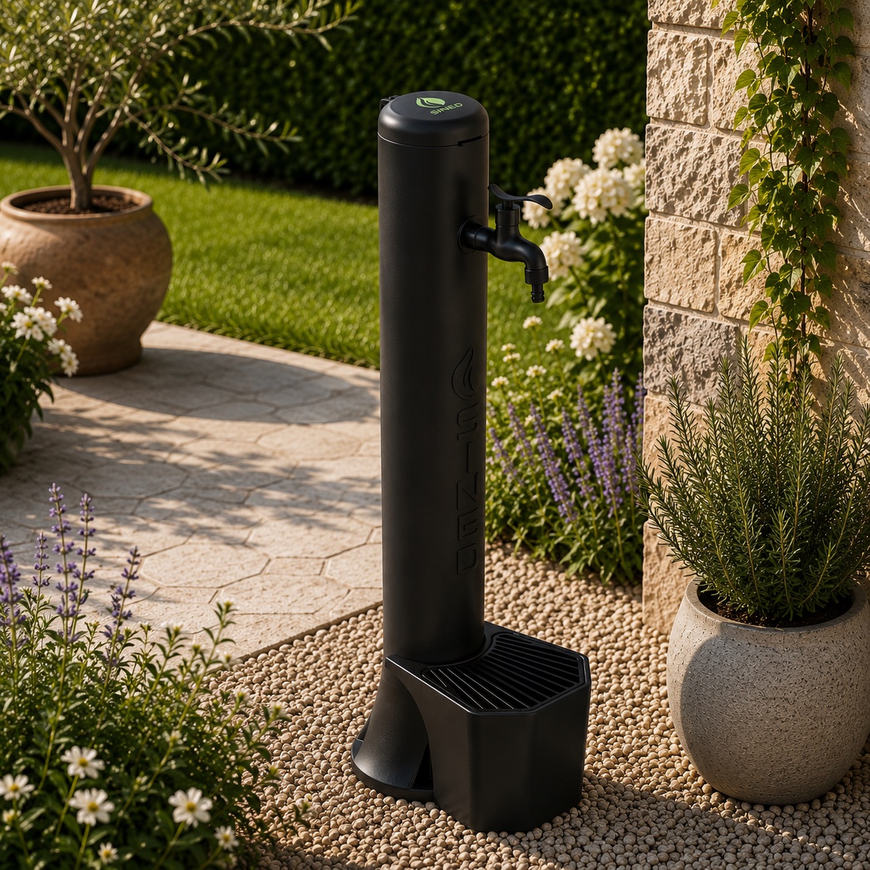 KIT-FONTANA-TRITONE-NERO-ambientata KIT-FONTANA-TRITONE-NERO
