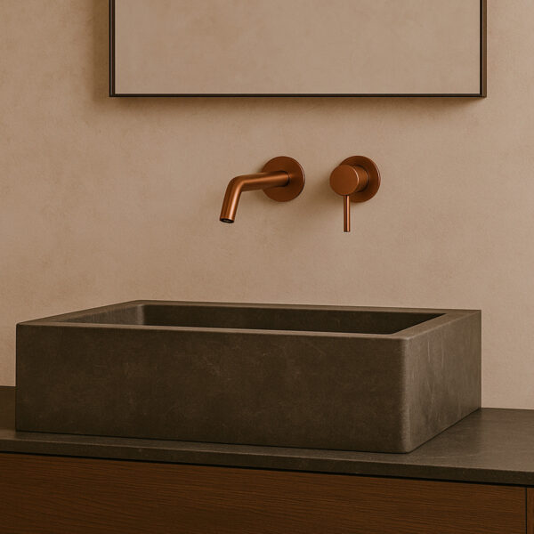 Elegant Wall-mounted Mixer and Spout Kit in Rose Gold PVD Finish