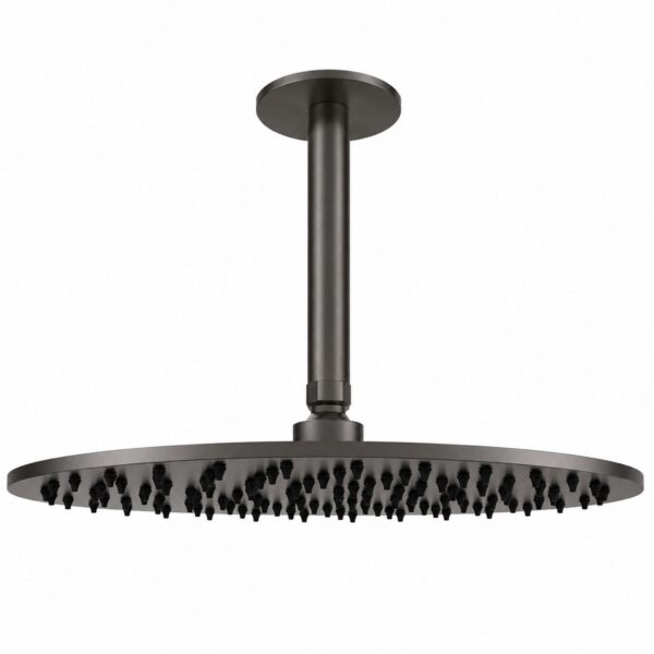 Gun Metal Acciaio Inox 316L 30cm Ceiling Shower Arm and Head Kit