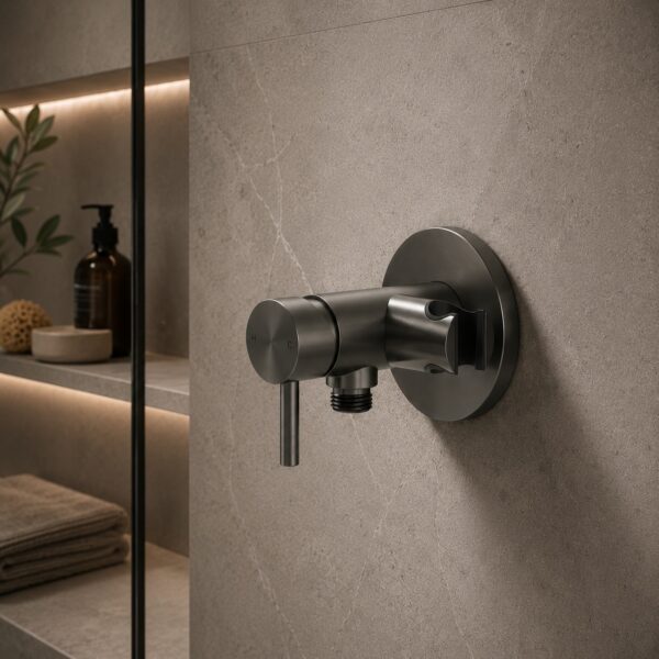 Wall-Mounted Gun Metal PVD 316L Stainless Steel Mixer with Shower Holder