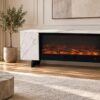 Statuario White Ceramic Stoneware Cabinet for Electric Fireplace – SINED