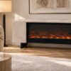 Taupermani Cream Ceramic Stoneware Cabinet for Electric Fireplace