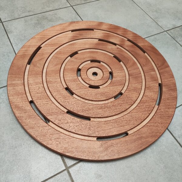 Sined Okume Round Footboard Shower Tray In Pink Wood Okume