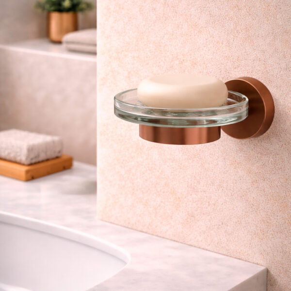 Modern Wall-Mounted Soap Dispenser in Corrosion-Resistant 316L Stainless Steel with PVD Rose Gold Finish for Contemporary Bathrooms - SINED