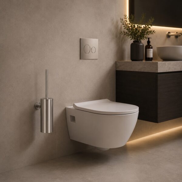 Satin Finish 316L Stainless Steel Wall-Mounted Toilet Brush Holder