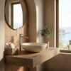 RUBINETTO LAVABO LEVANTE ALTO CANNA FUCILE Ambientata 100x100