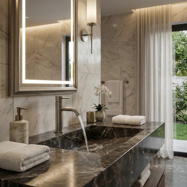 Low Levante Washbasin Faucet with Gunmetal Stainless Steel 316L Body