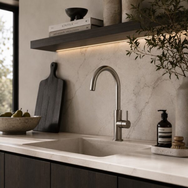 High Spout Kitchen Faucet with Rifle Barrel Design in 316L Stainless Steel