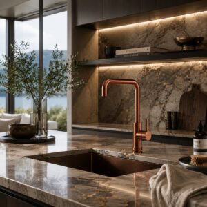 RUBINETTO-LAVELLO-LEVANTE-QUADRO-ORO-ROSA