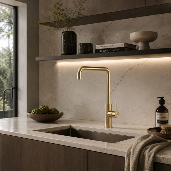 Gold 316L Stainless Steel LEVANTE QUADRO Kitchen Faucet