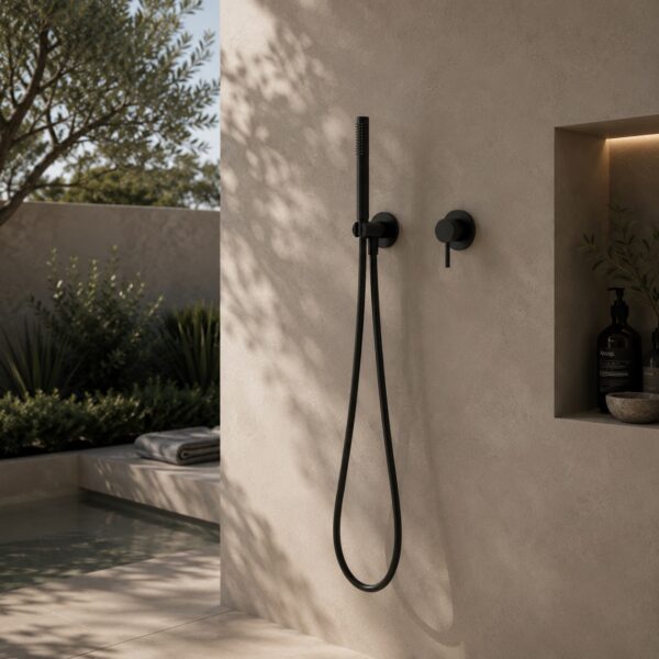 Black 316L Stainless Steel Wall-Mounted Shower Kit for Indoor-Outdoor Use