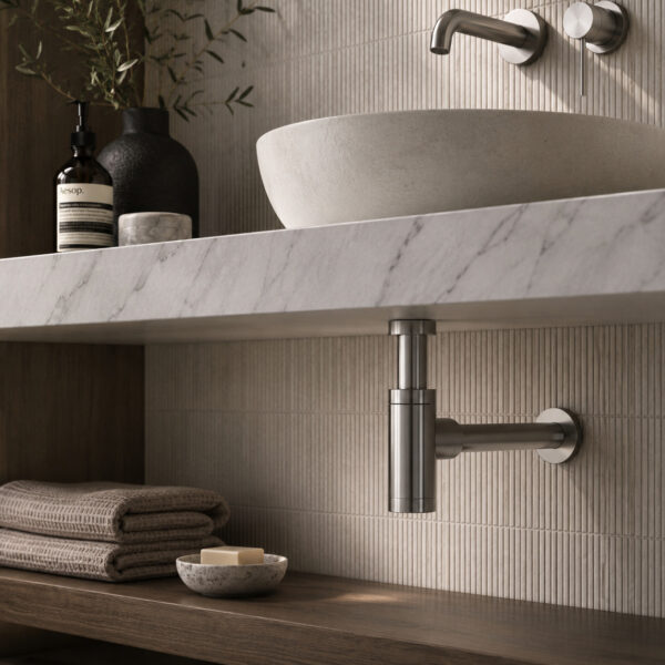 Gunmetal PVD 316L Stainless Steel Compact Drain Siphon for Sink or Bidet